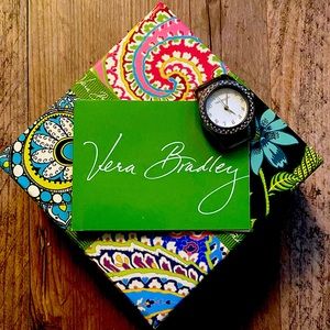 NWOT Vera Bradley interchangeable watch. 4 bands/patterns.